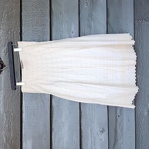 PERUVIAN CONNECTION Eyelet Lace Pleated Maxi Skirt sz 10 Women's